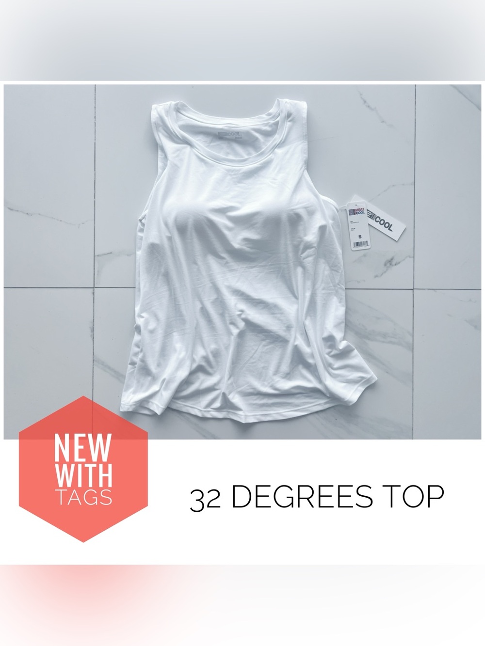 NWT 32 Degrees top size Small white tank new